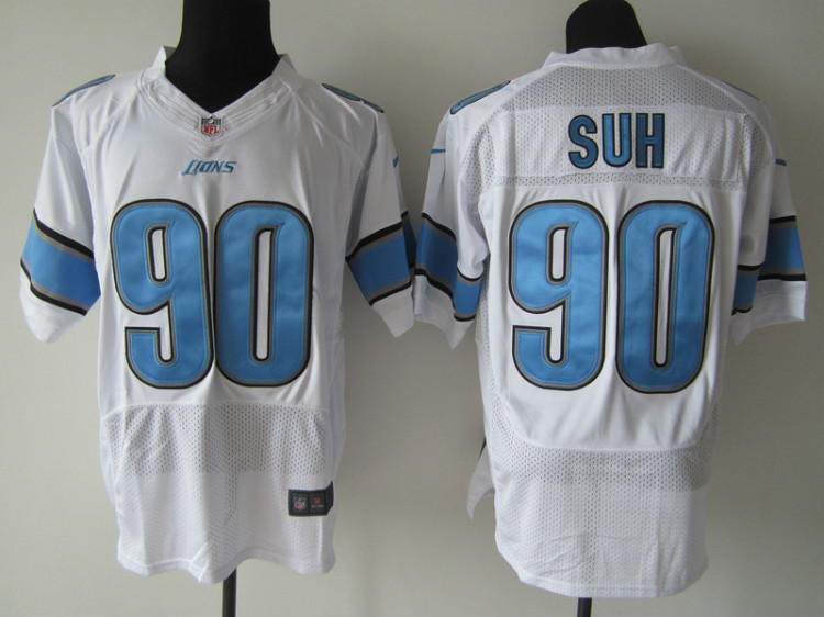 Detroit Lions 90 Suh Nike NFL Elite Jersey white